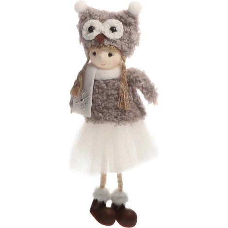 pendentif adorable en peluche de Noël, décoration amusante à suspendre au sapin.-19x8cm-Grey