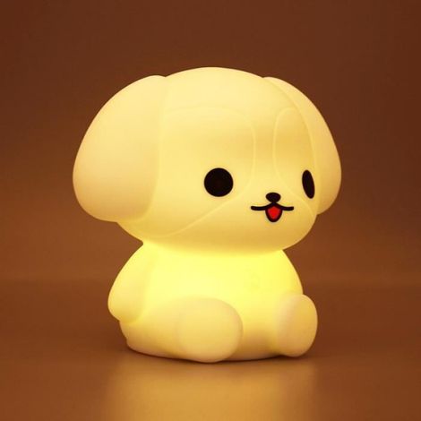 1 Veilleuse Chien, LED 8 Couleurs, Silicone Souple, Rechargeable USB, Chambre Bébé (1/4)