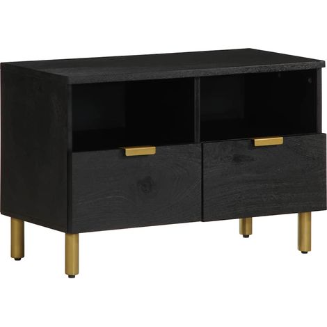 vidaXL Mueble de TV madera de ingeniería negro 70x33x46 cm (1/5)