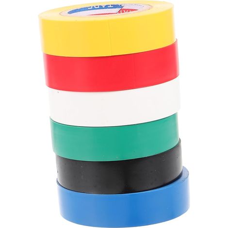 Ruban isolant pour usage industriel et de bureau, 6 rouleaux PVC (1/5)
