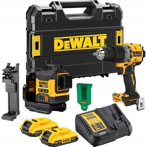 Kit 2 herramientas DEWALT Láser multilínea 3x360° DCLE34031 + Taladro DCD805 - DCK2095D2T-QW (1/3)
