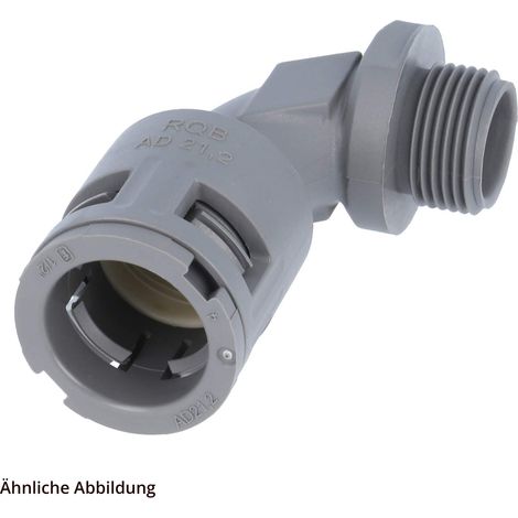 FLEXA RQB90-M Schnellverschraubung 90 Grad Bogen Gewinde M12x1,5 für Schlauch-Außendurchmesser 10,0mm hochdichtend mit Außengewinde - 1 Stück (1/3)