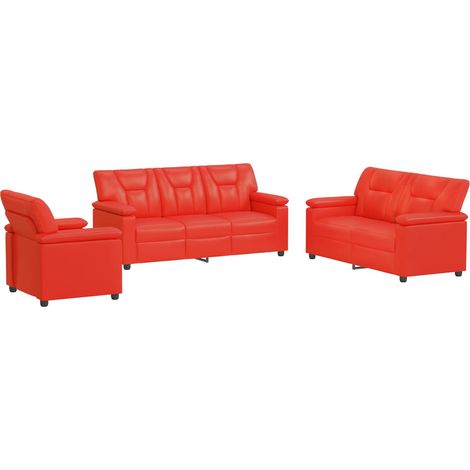 Ensemble de Canapés 3 pcs Rouge Simili cuir vidaXL