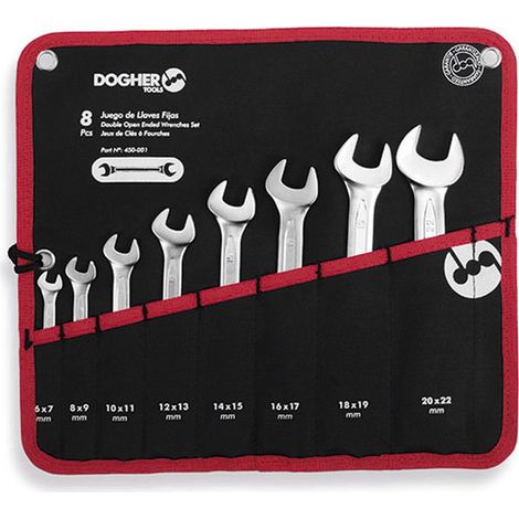 Sachet de 8 clés doubles à gueule ouverte DOGHER 450-001