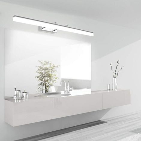 LED-Badezimmerspiegelleuchte IP44 12W 1170LM, Wandleuchte mit verstellbarem Winkel, moderne Innenspiegelschrank-Badezimmerbeleuchtung 6000K für Spiegelschranktisch, 50CM, 4000k, Chrom