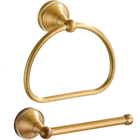 Porte-papier toilette antique, anneau porte-serviettes (1 pièce), support pour rouleau de papier toilette mural, accessoire de salle de bain (1/5)