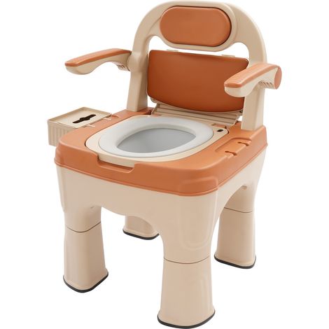 Bedside Commode for Elderly,220lbs Load Portable Toilet with Soft Seat & Armrests (1/5)