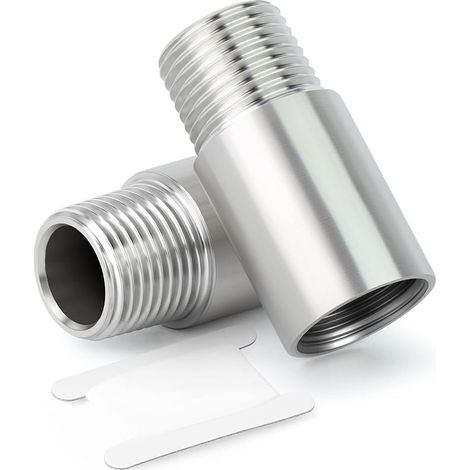 2 Pcs 100mm 3/4" Femelle x 3/4" Male BSP Nipple Cast Pipe 304 Stainless Steel Pipe Fittings