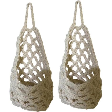 ZYNCUE Suspension murale en macramé de 10 cm, style bohème, avec panier suspendu corde coton (1/5)