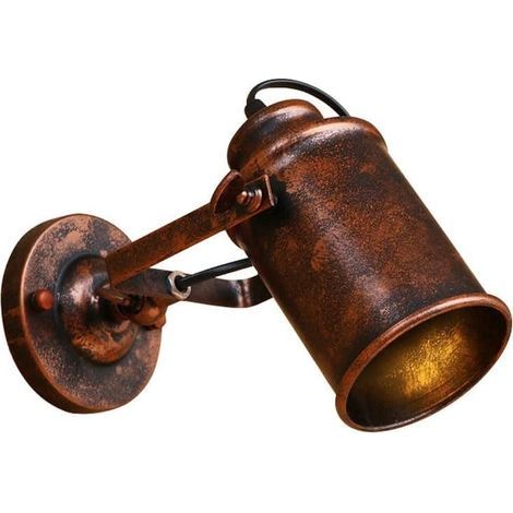Applique murale industrielle en fer – Style rétro vintage – Éclairage réglable – Compatible E27 – Hauteur 17cm – Pour salon et chambre (1/5)