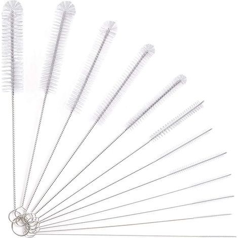 12Pcs Tube Brosse de Nettoyage,Goupillon Nettoyage,Brosse de Nettoyage Tube pour Bouteille en Verre Bébé Biberon Bouilloire Clavier, Tuyau Brosses de Nettoyage,Brosse de Nettoyage Bouteille (1/5)