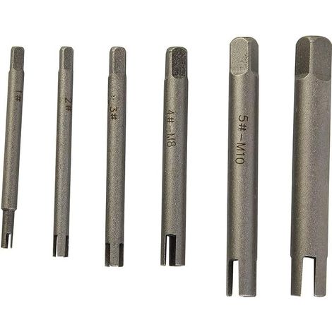6 Pcs Broken Head Screw Removal Tool Set Tap Extractor Alloy Steel for Removing Damaged Bare Screws M5 M6 M8 M10 (1/5)