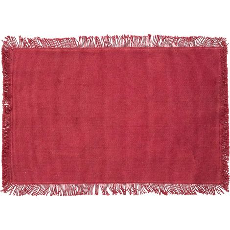 Set de table en coton 30 x 45 cm Mahas grenat (1/2)