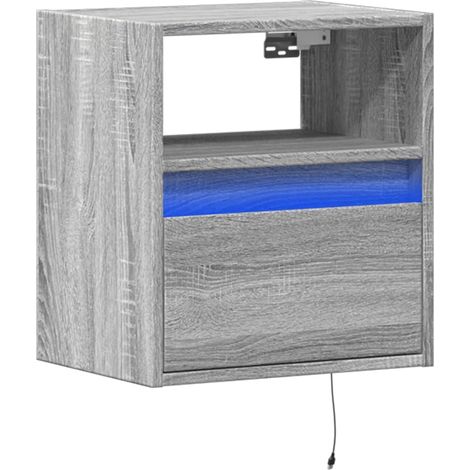 Mobile TV multimediale scaffale per televisione televisione buffet sala da pranzo soggiorno camera da letto a parete con luci LED sonoma 41 x 31 x 45 cm grigio 020028050