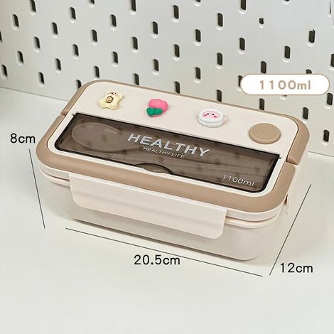 Boîte à lunch Bento en plastique, 1100 ml, compatible micro-ondes, idéale pour le travail, l'école, les pique-niques ou les voyages.-AquaForge (1/4)