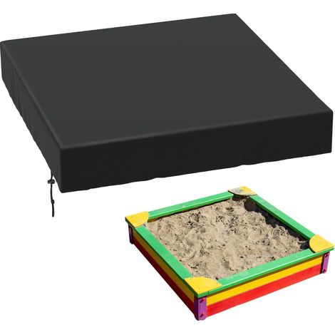 Bache de bac à Sable 420D Oxford, 120x120x20cm Housse de Protection imperméable, pour Tableau, Piscine (1/5)