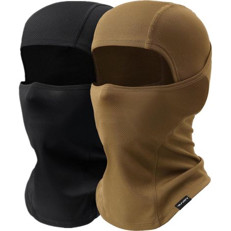 Sturmhaube atmungsaktiv mit UV-Schutz, Balaclava für Damen und Herren, Schwarz+Braun (1/5)