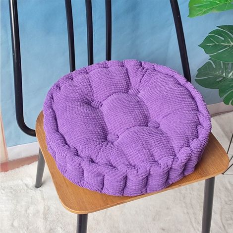 Coussin Au Grains De Maïs - Assise Ronde En Velours Côtelé Épaisse - Pour Chaise Canapé Méditation Lecture Sol - 50 cm - 1 Pièce (1/5)