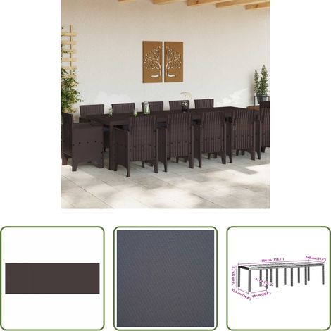 Terrassensitz - Garten Essgruppe 13 pcs Braun und Anthrazit (1/5)
