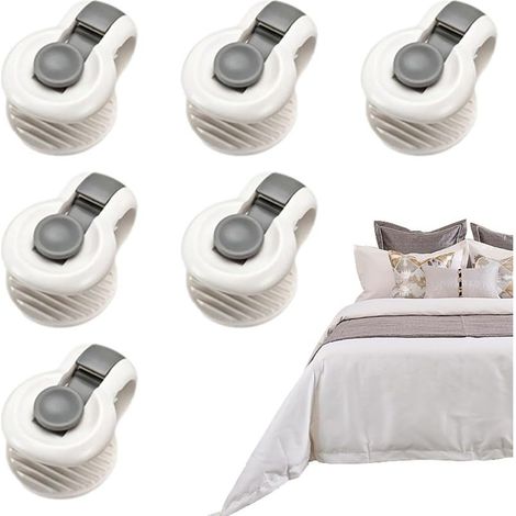 Lot de 6 épingles de Couette Attaches à Clips de Couette cachées pour literie Supports sécurisés de Housse de lit à l'intérieur de la Couette,ancrages antidérapants pour Coussins,Fixation de (1/5)