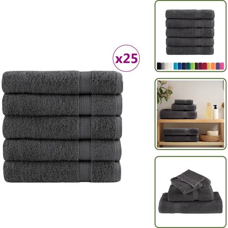 Serviettes de bain de qualité supérieure SOLUND 25 pcs - Serviettes De Bain - Serviettes - Serviettes De Toilette - Coton - Serviettes Moelleuses (1/5)