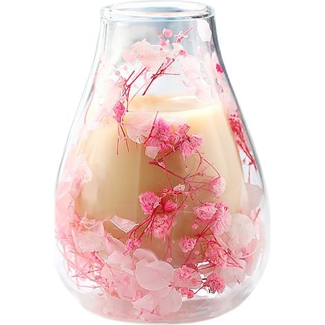 Verre à fleurs séchées double paroi en verre borosilicaté haute qualité style petite fleur rose résistant à la chaleur décoration (1/5)