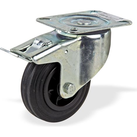 Lenkrolle mit Bremse und Kunststofffelge 100 mm Rolle Lenk Kunststoff Felge (1/2)