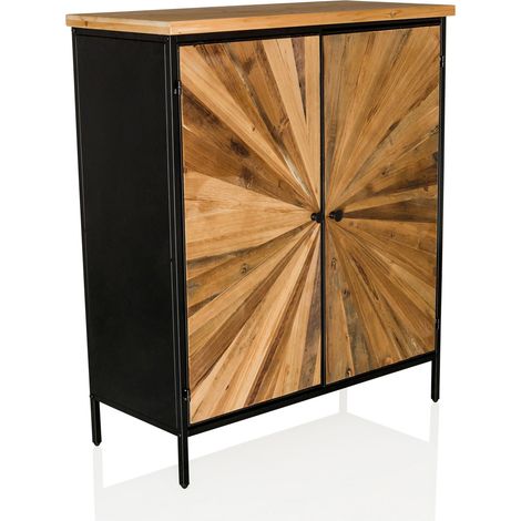 Kommode SANTJAGO BLACK SUN XL 80x34,5x94 cm 2 Türen Tanne massiv hjh LIVING (1/5)