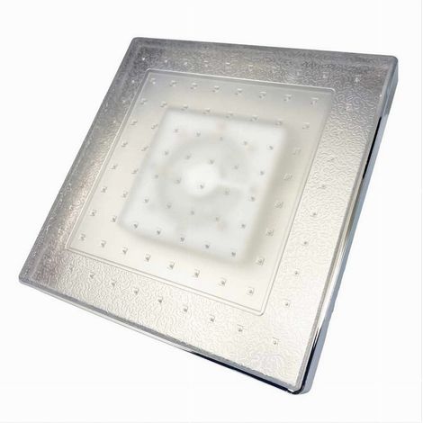 TRADE SHOP - Soffione Doccia Quadrato 20cm A Led Rgb Bagno Miscelatore 79905 Per Cromoterapia -