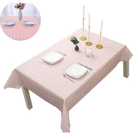Nappe à carreaux – Nappe carrée en PVC imperméable et oléofuge, résistante et facile à nettoyer, idéale pour les repas, les fêtes, les vacances, en intérieur comme en extérieur. (1/5)