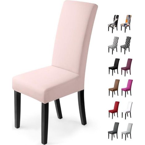 Stuhlhussen 4 Stück, Stretchbezug elastisch, pflegeleicht, Nude-Rosa (1/5)