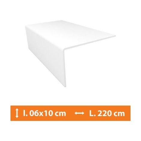 Direct Fenêtres – Cornière PVC blanc 6 x 10 cm – Longueur 220 cm – Traitement anti UV pour finition intérieure et extérieure