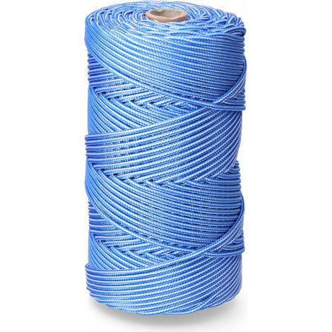 Geflochtene Kordel aus Polypropylen (200 Meter lang und Ø5 mm Stärke) in Blau und Weiß (1/3)