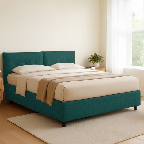 Cama Doble Bath, Desenfundable, Hecha en Italia, Verde Petróleo (1/5)