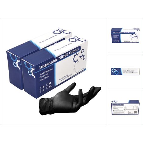 Guantes de nitrilo desechables en caja dispensadora - 200 unidades talla M / mediana - no estériles