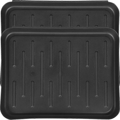 Ensemble de 2 plateaux à chaussures et bottes en plastique durable, compatibles avec le rangement intérieur (1/5)