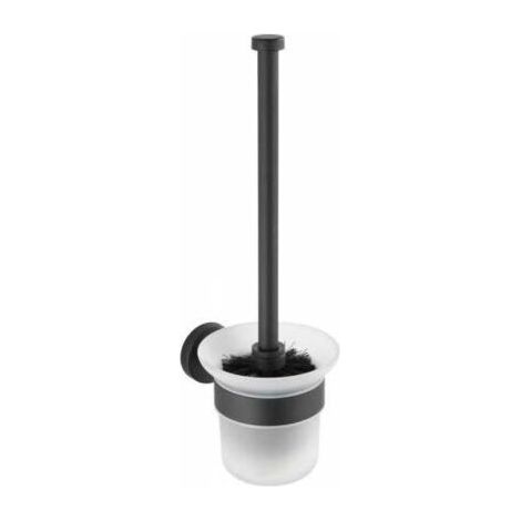 FENOPLASTICAUlisem Bosio Schwarze Wand-WC-Bürste, Hänge-WC-Bürste, Schwarze WC-Bürste, Edelstahl, 10 x 35 x 14 cm, Mattschwarz (1/5)