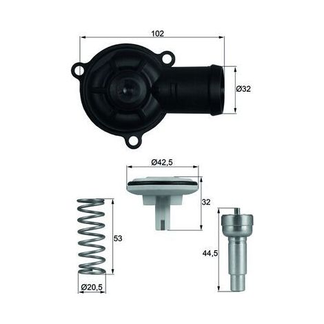 Thermostat, liquide de refroidissement MAHLE TI 220 87D SEAT 03C121110A