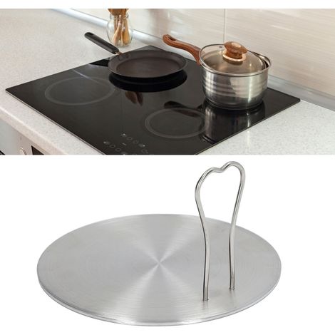 Placa de distribución de calor por inducción n.° 18, de acero inoxidable de 17,5 cm / 6,9 pulgadas con mango resistente al calor para placas de gas, eléctricas y de inducción. (1/5)