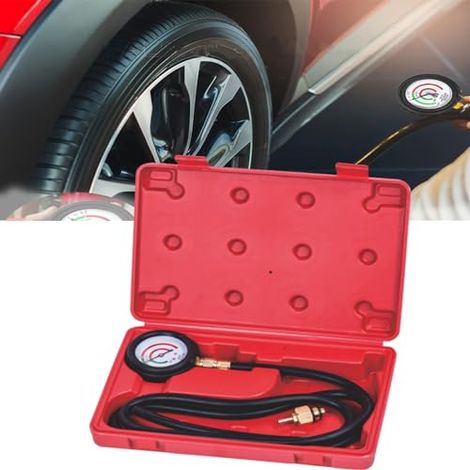 Testeur de Pression de Carburant Moteur, Testeur de contre,Kit Universel de Testeur de Pression,Manomètre D'échappement,Kit de Test de Pression de Carburant (1/5)