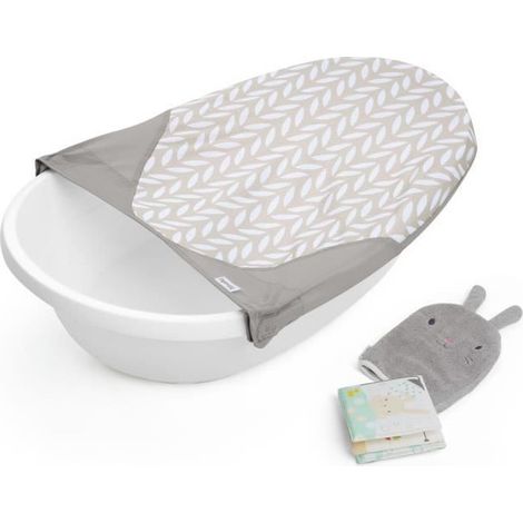 INGENUITY - Vaschetta per neonati Sylvi - Amaca evolutiva per lattante fino a 6 mesi, guanto da bagno e libro da bagno inclusi (1/5)