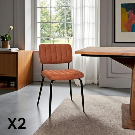 Chaise vintage rouille FAIRLIE (lot de 2) (1/5)