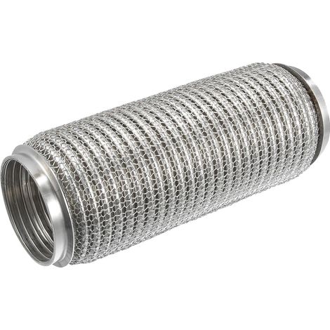 Tuyau d'échappement flexible pour voiture, 20 x 4 x 5 cm, soufflet, universel, en acier inoxydable durable, couleur argent (1/5)