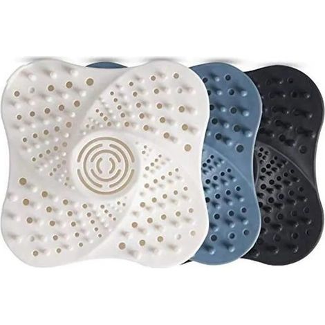 Bouchon de BaignoireDouche DrainFiltre VidangeFiltre Bain SiliconeAttrape-Cheveux Filtre avec Ventousepour évierlavabo3pcs (1/4)