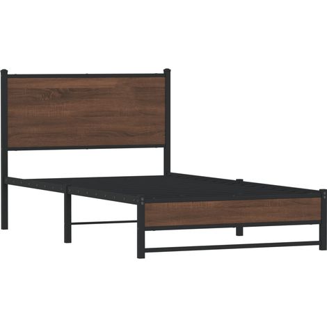 Giroletto senza Materasso in Metallo Rovere Marrone 107x203 cm vidaXL (1/4)