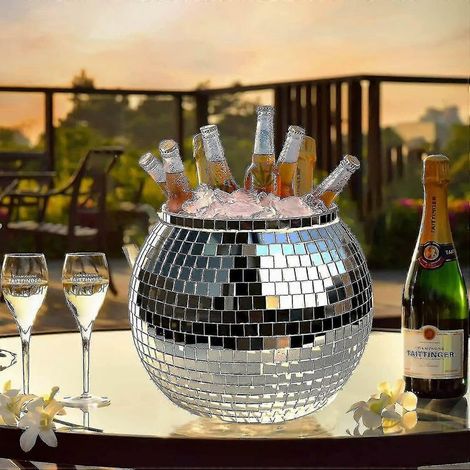 Disco ice bucket for parties, disco ball centerpieces, dazzling retro table decoration, original home decor