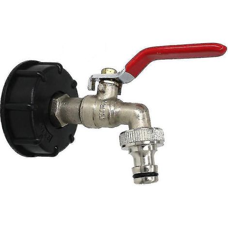Adaptateur de vidange pour réservoir IBC avec bouchon fileté et raccord pour tuyau d'arrosage de 1/2 pouce pour transfert de fluides (1/5)