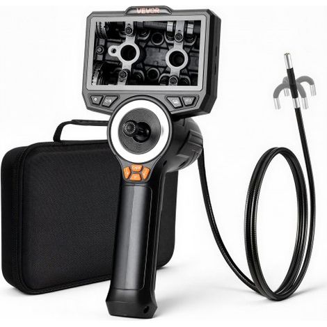 Drehbare Endoskopkamera mit Licht, Inspektionskamera mit 360° beweglichem Kopf, IP67 Wasserdichte Rohrkamera mit 4,5 Zoll Display 1,5 m Kabel 3000 mAh Akku, 6,2 mm Boreskopkamera für Auto Haus (1/5)