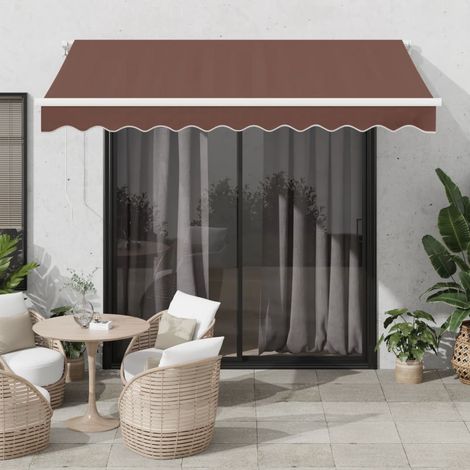vidaXL Manual Retractable Awning Brown 300x250 cm (1/6)