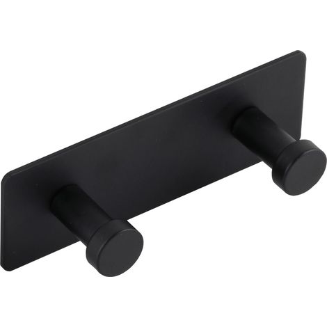Technik Team Garderobenleiste Gabios Hakenleiste mit 2 Haken, Breite 120mm, Stahl schwarz matt